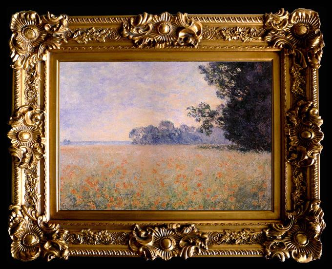 framed  Claude Monet Oat and Poppy Field, Ta012